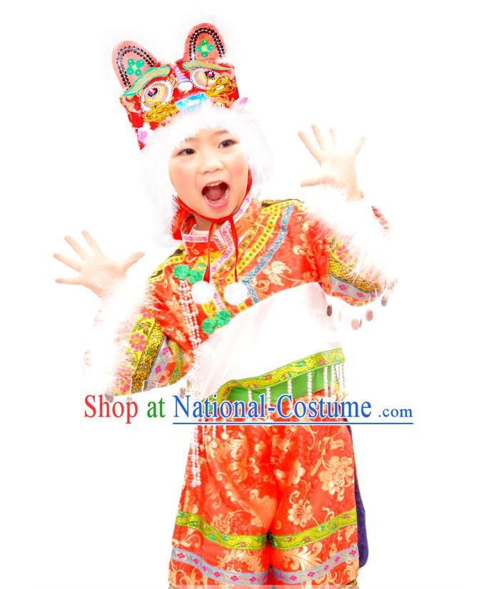 Chinese Lunar New Year Festival Celebration Tiger Dance Costume for Children