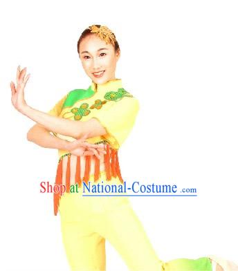 Chinese Folk Yangge Festival Celebration Dance Costume and Headpiece for Women