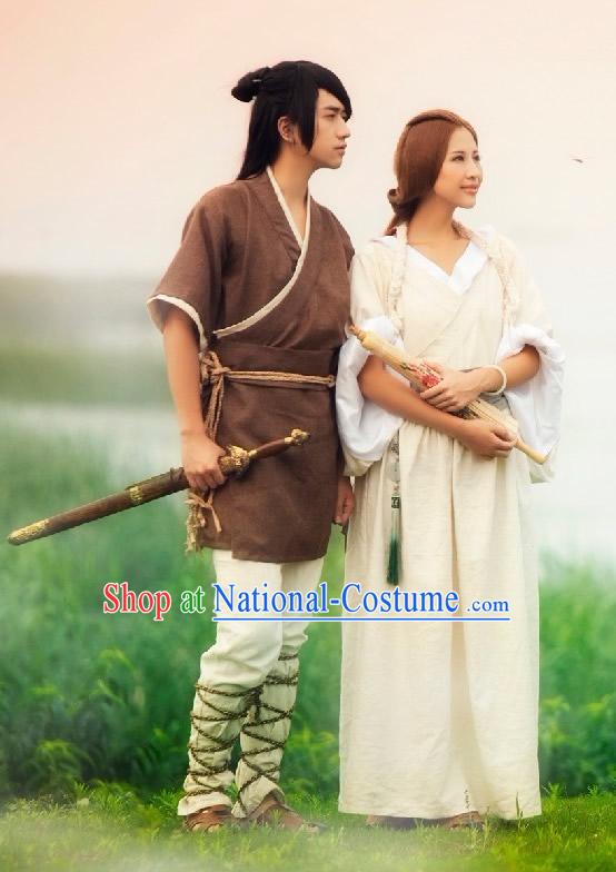 Ancient Chinese Swordsman Costumes and Beauty Costumes 2 Complete Sets