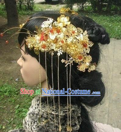 Traditional Chinese Handmade Hairpins and Tassels for Brides