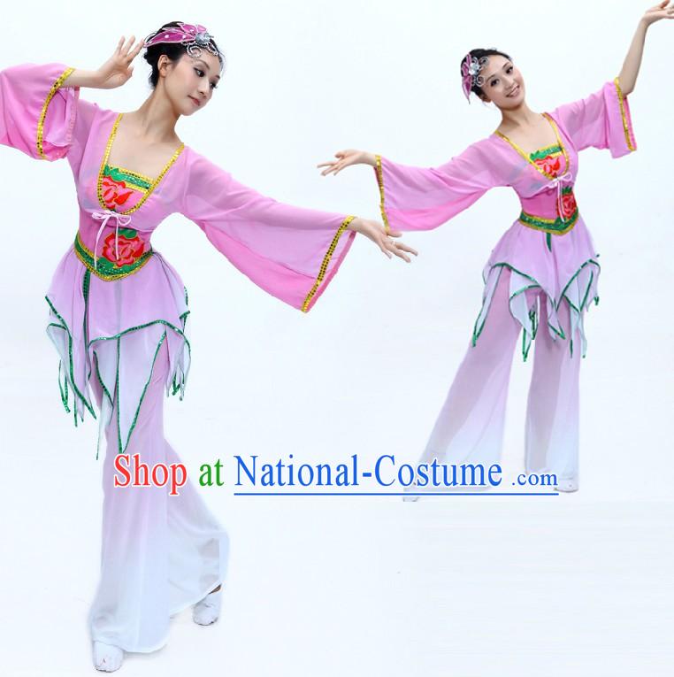 Chinese Classical Dance Costumes and Headpiece for Women