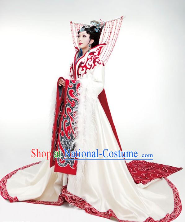 Ancient Chinese Han Dynasty Period Four Beauties Wang Zhaojun Costumes and Hair Accessories Complete Set for Women