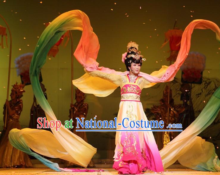 Ancient Chinese Li Yugang Four Beauties Opera Costumes and Hair Accessories Complete Set