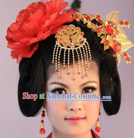 Traditional Chinese Tang Dynasty Lady Wig and Hair Accessories