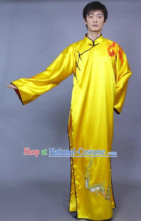 Traditional Chinese Long Dragon Robe for Men