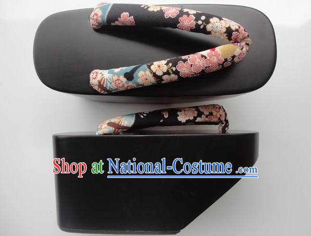 Traditional Thick Sole Japanese Geisha Dance Sandals Geta