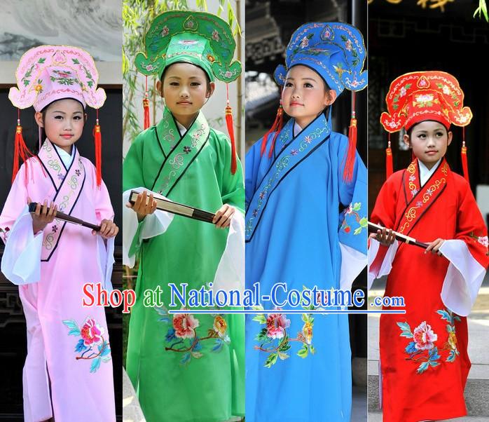 Ancient Chinese Students Costume Four Sets for Kids