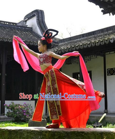 Ancient Chinese Palace Dance Costume and Fairy Wig for Kids