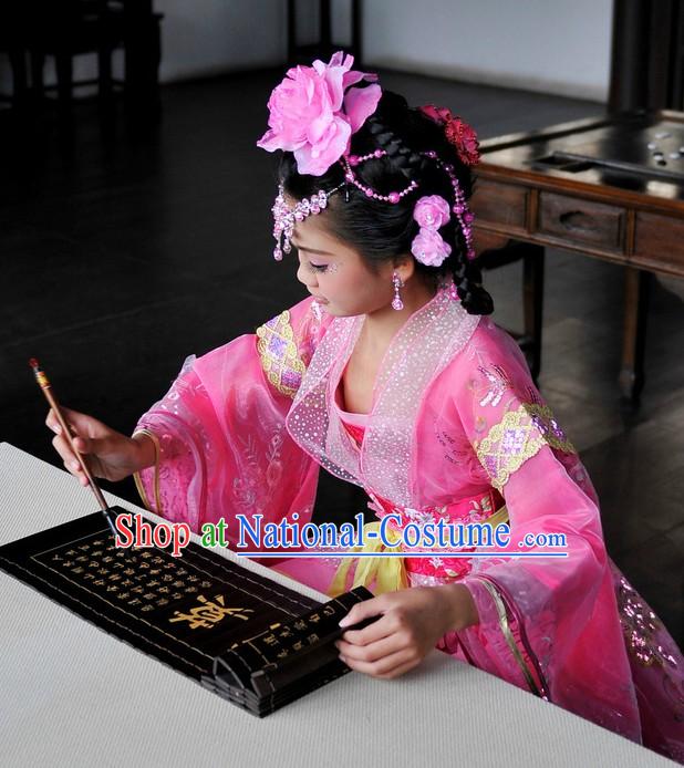 Ancient Chinese Pink Princess Costumes for Children