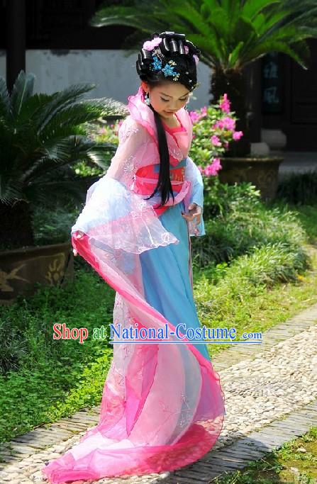 Ancient Chinese Palace Princess Pink Costume for Children