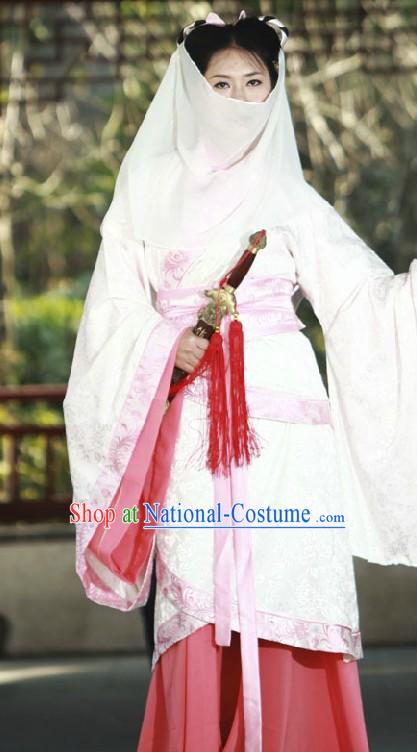 Ancient Chinese Knight Women Clothing and Veil