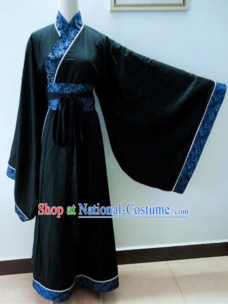 Ancient Chinese Han Dynasty Black Clothing for Men