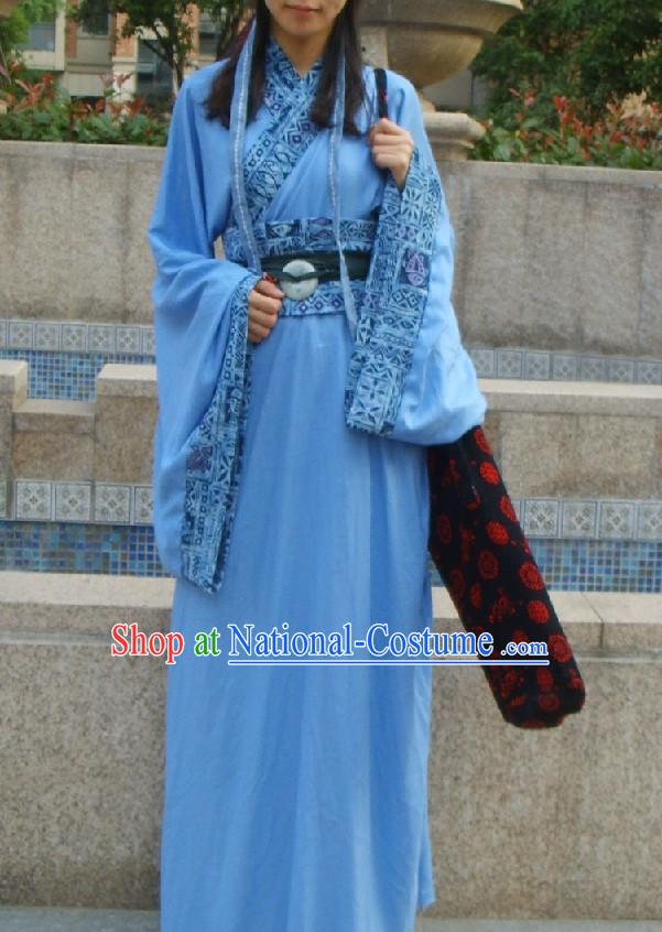 Ancient Chinese Blue Hanfu Clothing for Men