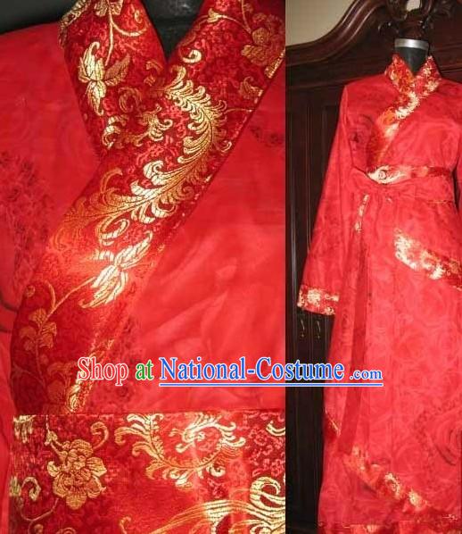 Ancient Chinese Red Wedding Dress for Women