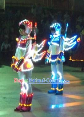 Custom Made EL Wire Luminous Costumes Complete Set