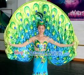 Electric LED Glowing Peacock Dance Costumes