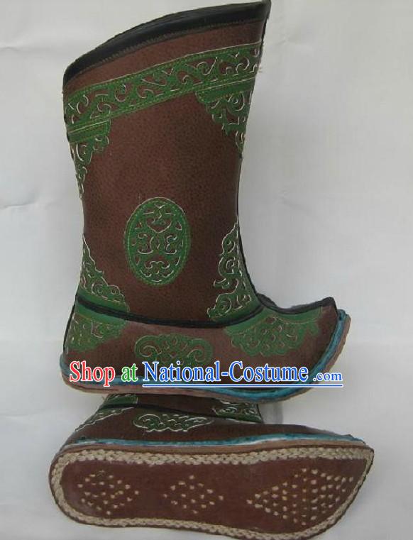 Handmade Classic Mongolian Cowhide Boots for Men