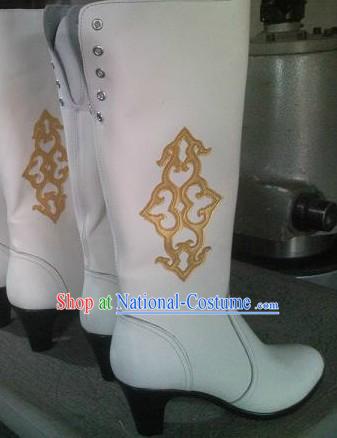 Handmade Classic Mongolian Cowhide Long Boots for Women