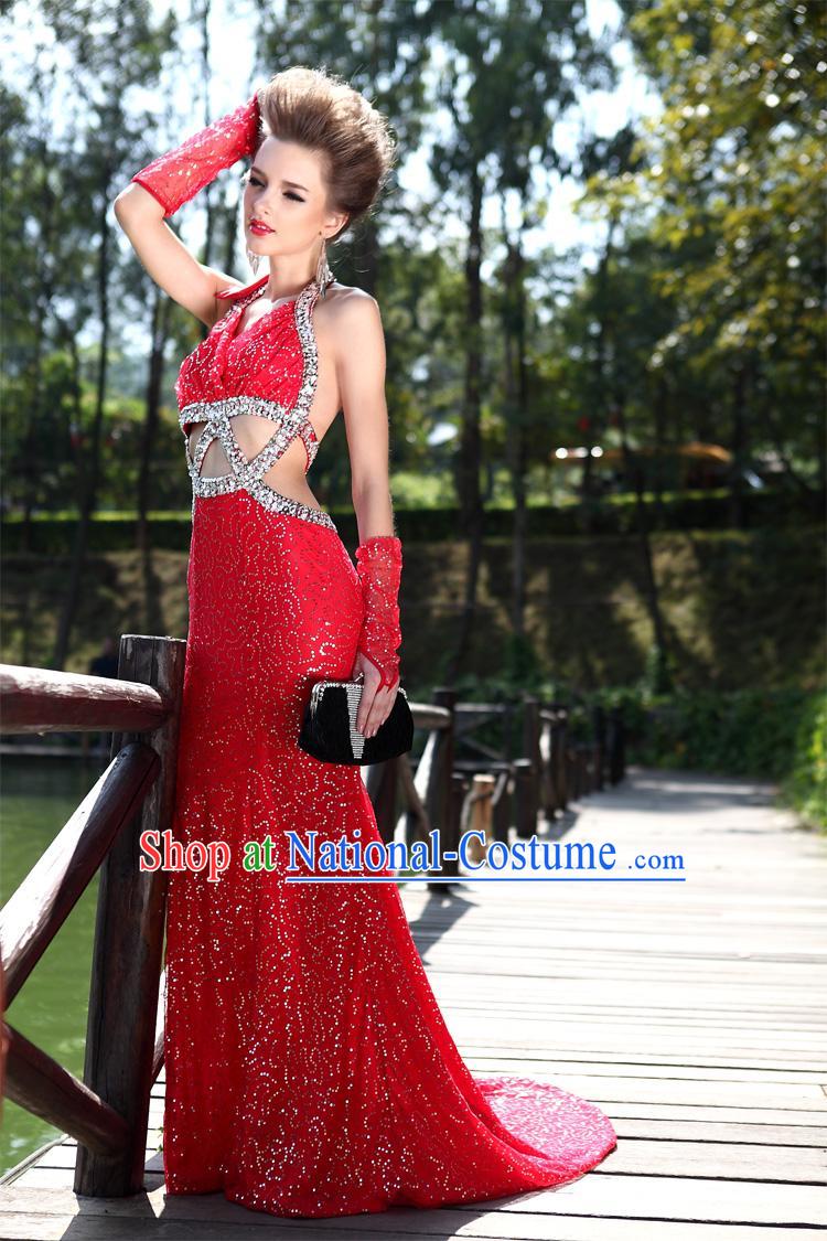 Stunning Chinese Celebrity Red Wedding Dress