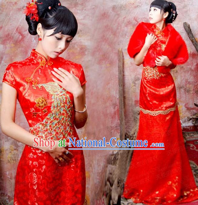 Chinese Classical Red Phoenix Wedding Clothing