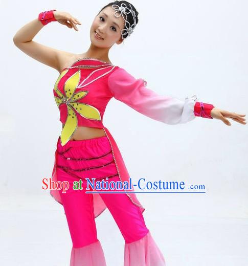 Chinese Stage Performance Dance Costume and Headpiece for Women