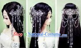 Ancient Chinese Pure White Wedding Hair Accessories for Brides