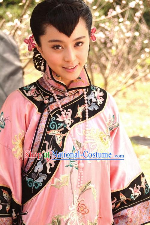 Rouge Snow Chinese Minguo Royal Lady Embroidered Flower Costumes