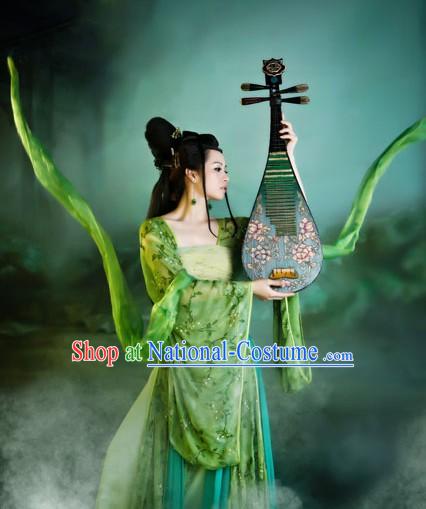 Ancient Chinese Green Fei Tian Fairy Dance Costumes