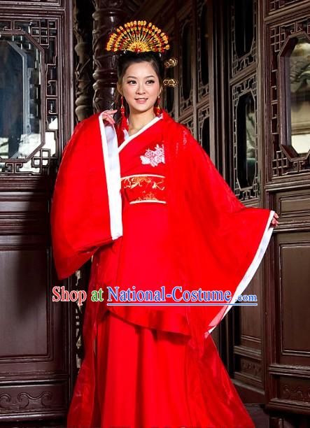 Chinese Classical Lucky Red Wedding Dress and Coronet for Brides