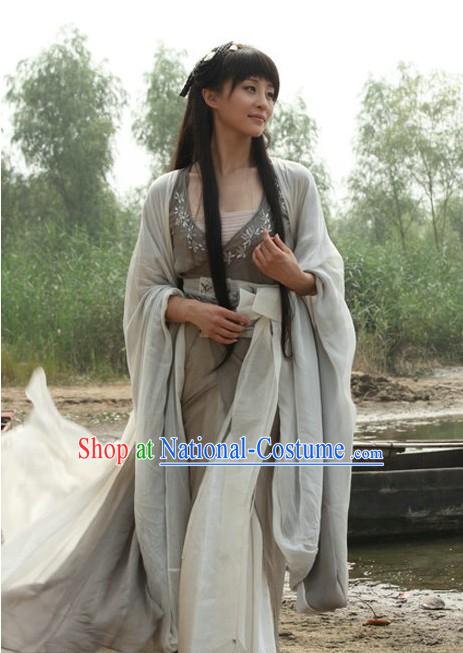 Ancient Chinese Kung Fu School Leader Grey Costumes for Women