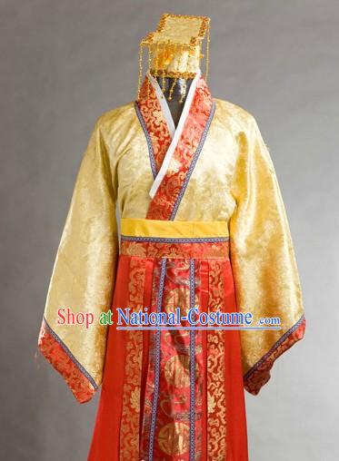 Chinese Folk Culture Yu Huang Da Di Jade Emperor Costume and Hat for Men