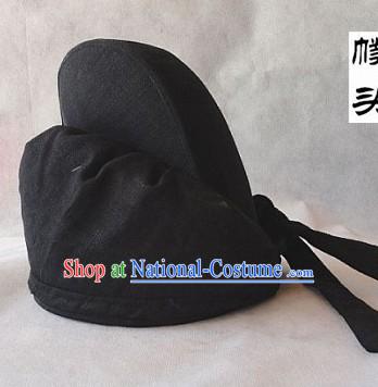 Ancient Chinese Fighter Knight Black Cloth Hat