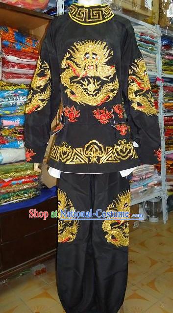 Ancient Chinese Mask Changing Black Dragon Costumes for Men