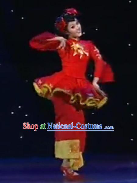 Chinese Barbie Doll Red Dance Costume for Women