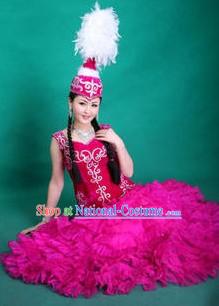 Ancient Chinese Mongolian Dance Costume and Hat for Women