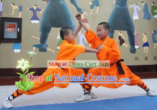 Chinese Shaolin Temple Orange Kung Fu Robe for Children