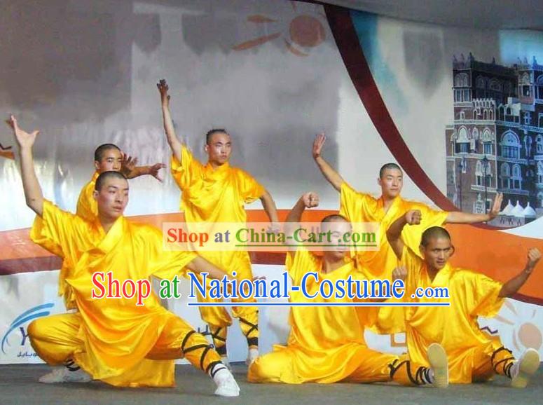 Chinese Shaolin Temple Yellow Kung Fu Clothing for Men