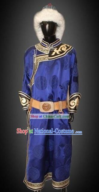 Traditional Chinese Mongolian Clothes and Hat Complete Set