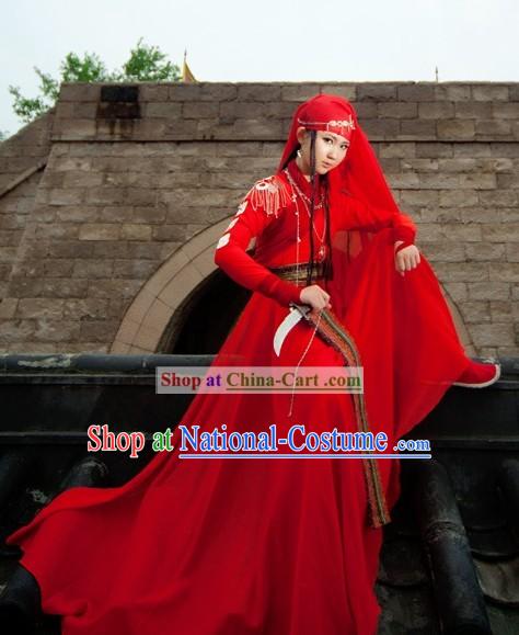 Ancient Chinese Red Kung Fu Clothing for Women