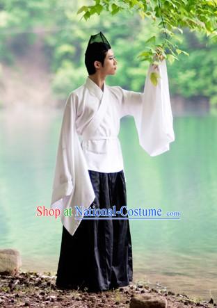 Ancient TV Drama Xiao Ao Jiang Hu Dong Fang Bu Bai Kung Fu Top Master Costumes and Hat