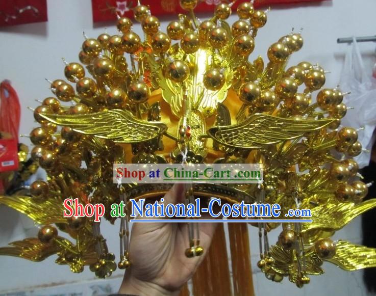 Traditional Chinese Handmade Golden Phoenix Crown