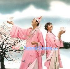 Ancient Chinese Lover Couple Opera Costume Two Sets for Men and Women