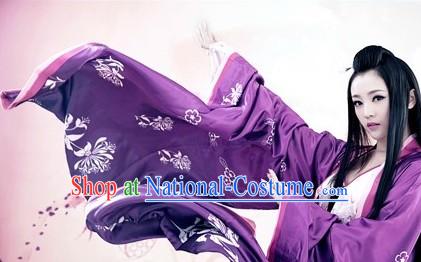 Ancient Chinese Purple Beauty Hanfu Clothing for Women