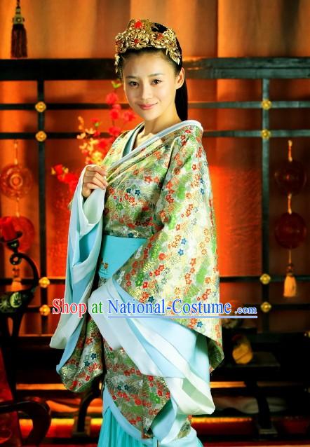 Historic TV Drama Beauty World Han Princess Costumes with Long Tail