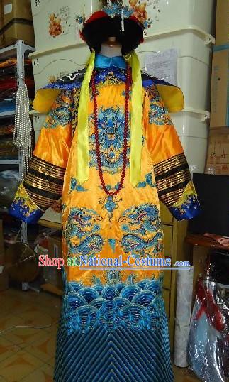 Chinese Qing Dynasty Empress Costume and Phoenix Crown Complete Set