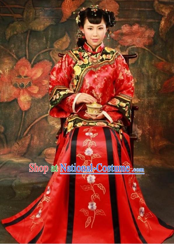 Traditional Chinese Wedding Dress Complete Set for Brides