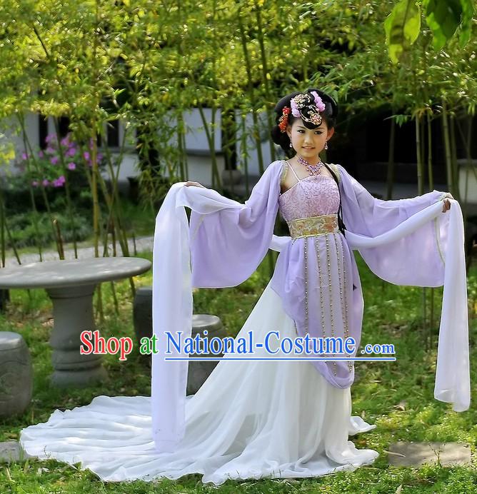 Ancient Chinese Fairy Long Sleeve Costumes for Kids