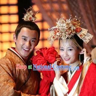 Ancient Chinese Prince Wedding Hair Accessories for Men and Women