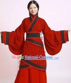 Chinese Classic Red Hanfu Wedding Dress for Brides