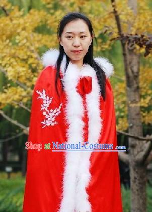 Ancient Chinese Red Winter Plum Blossom Cape